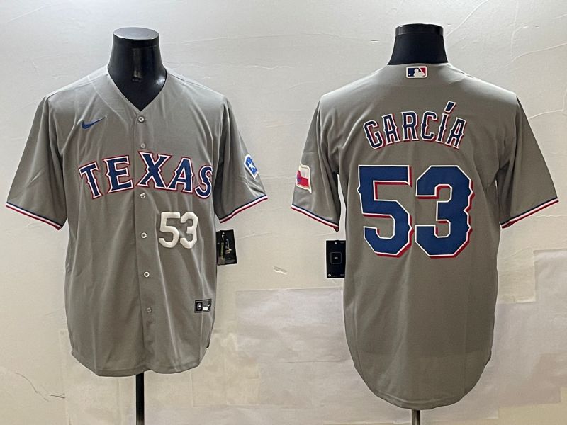 Men Texas Rangers #53 Garcia Grey Game 2025 Nike MLB Jersey style 2